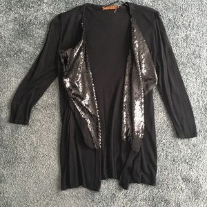 Black Sequin Cardigan